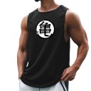 Stylish Men's Tank Top Polyester Material O-Neck Plain Design Logo Print on Chest Casual Wear 5
