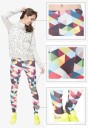 Stylish Women's Leggings with Colourful Triangles 3