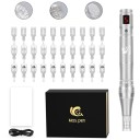 Stylo de micro-aiguille haute fréquence pour l'élimination des rides et des cernes LCD appareil de mésothérapie avec 5 vitesses et profondeur d'aiguille réglable 15 cm 2