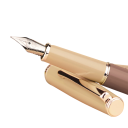 Stylo plume Hongdian rétro pointe 0,5–0,6 mm longueur 13,7 cm diamètre 12 mm stylo à encre marron-beige pour calligraphie écriture école bureau 2