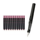 Stylo plume noir avec cartouche d'encre interchangeable 13,8 cm 0,38 mm stylo calligraphique pour l'école bureau écriture quotidienne 2