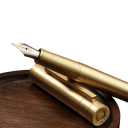 Stylo-plume vintage en laiton à pointe standard de 0,7 mm, stylo doré pour calligraphie et écriture, longueur 13,8 cm, diamètre 10 mm 3