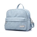 Stylový baby batoh na plenky 35x29x15 cm PU materiál Voděodolná multifunkční přebalovací taška pro maminky Praktický organizér na cestování 8