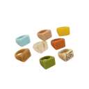 Stylový dámský prstýnek šířka 1,8 cm Čtvercový tvar Široké okraje Elegantní moderní prsten Módní výrazný doplněk 9