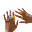 Stylový dámský prstýnek šířka 1,8 cm Čtvercový tvar Široké okraje Elegantní moderní prsten Módní výrazný doplněk 12