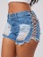 Stylowe damskie szorty jeansowe ze sznurowaniem J1160 1