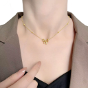 Subtilt halsband i rostfritt stål med rosett Titan Modern design Dam och tjej trendig smycke Fest elegant accessoar 4