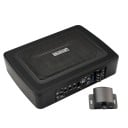 Subwoofer til bil under sædet Flad aktiv bas højttaler RMS 150 W Strømforsyning 12 V Med regulator og kabler Sort Til personbiler 1