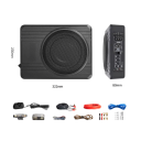 SucceBuy aktivní subwoofer do auta 200 W podsedadlový 8 palců s vestavěným zesilovačem 32,2 x 23,5 x 8 cm hliníkový černý 12 V YL-805C 2
