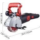 SucceBuy Max 4800W Elektrický drážkovač na beton se zaměřovacím laserem 125mm kotoučová pila Drážkovací fréza na zdi 52x20x24 cm 2