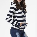 Sudadera con capucha de rayas para mujer A33 4