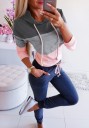 Sudadera con capucha de rayas para mujer B16 6