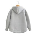 Sudadera con cremallera para mujer con capucha y bolsillos Sudadera de un solo color de poliéster suave Prenda cómoda para el tiempo 13