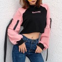 Sudadera corta bicolor para mujer 1