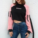 Sudadera corta bicolor para mujer 2