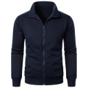 Sudadera de cuello alto con cremallera para hombre Sudadera deportiva de ocio Sudadera de algodón de manga larga Estilo casual para uso diario 7