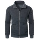 Sudadera de cuello alto con cremallera para hombre Sudadera deportiva de ocio Sudadera de algodón de manga larga Estilo casual para uso diario 8