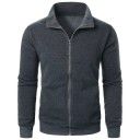 Sudadera de cuello alto con cremallera para hombre Sudadera deportiva de ocio Sudadera de algodón de manga larga Estilo casual para uso diario 1