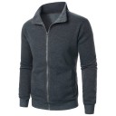 Sudadera de cuello alto con cremallera para hombre Sudadera deportiva de ocio Sudadera de algodón de manga larga Estilo casual para uso diario 2