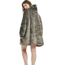 Sudadera de invierno para mujer con capucha Manta térmica extragrande con mangas largas de franela y bolsillos Prenda cómoda de ocio 18