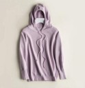 Sudadera de punto para mujer con capucha Suave tejido de viscosa y lana Cordón ajustable Puños acanalados y dobladillo inferior Manga 6
