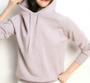 Sudadera de punto para mujer con capucha y cordón ajustable Mangas raglán largas Puños y dobladillo de canalé Poliéster 11