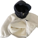 Sudadera infantil gris claro con capucha y estampado let's work together de felpa con manga larga para niños y niñas 3