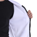 Sudadera para hombre con cremallera, capucha y bolsillos Sudadera deportiva de un solo color con un sutil patrón de puntos en los hombros Material de poliéster cómodo 7