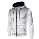 Sudadera para hombre con cremallera, capucha y bolsillos Sudadera deportiva de un solo color con un sutil patrón de puntos en los hombros 1