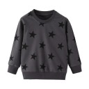 Sudadera para niña con estampado de estrellas y escote redondo, de manga larga y con puños 1