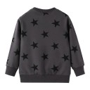 Sudadera para niña con estampado de estrellas y escote redondo, de manga larga y con puños 3