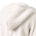 Sudadera peluda para mujer con capucha y cremallera Material de algodón cálido Dos bolsillos frontales Capa cómoda para días fríos 11