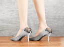 Suède pumps voor dames met strik J1761 8