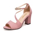 Suède sandalen met hak voor dames 1