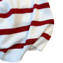 Suéter crop de rayas para mujer con cuello y mangas cortas Top elegante de poliéster en talla universal Diseño de rayas a la moda 4