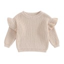 Suéter de bebé de punto con volantes para recién nacidos Algodón y acrílico Manga larga Top suelto de un solo color con cuello redondo O-neck para niñas y niños 17 Suéter de bebé de punto con volantes para recién nacidos Algodón y acrílico Manga larga Top suelto de un solo color con cuello redondo O-neck para niñas y niños 17