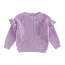 Suéter de bebé de punto con volantes para recién nacidos Algodón y acrílico Manga larga Top suelto de un solo color con cuello redondo O-neck para niñas y niños 16 Suéter de bebé de punto con volantes para recién nacidos Algodón y acrílico Manga larga Top suelto de un solo color con cuello redondo O-neck para niñas y niños 16