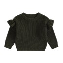 Suéter de bebé de punto con volantes para recién nacidos Algodón y acrílico Manga larga Top suelto de un solo color con cuello redondo O-neck para niñas y niños 11 Suéter de bebé de punto con volantes para recién nacidos Algodón y acrílico Manga larga Top suelto de un solo color con cuello redondo O-neck para niñas y niños 11