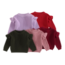 Suéter de bebé de punto con volantes para recién nacidos Algodón y acrílico Manga larga Top suelto de un solo color con cuello redondo O-neck para niñas y niños 3 Suéter de bebé de punto con volantes para recién nacidos Algodón y acrílico Manga larga Top suelto de un solo color con cuello redondo O-neck para niñas y niños 3