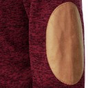 Suéter de hombre con manga larga y cuello Suéter elegante de un solo color con botones en el cuello Parche marrón en los codos 39