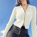 Suéter de mujer con cremallera y cuello. 6