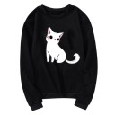 Suéter de mujer con estampado de gato 3