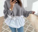 Suéter de mujer con inserción de camisa 4