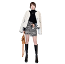 Suéter de mujer de punto con cuello alto de algodón y acrílico Suéter elegante de un solo color con mangas largas Talla universal para otoño e invierno 3