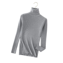 Suéter de mujer de punto con cuello alto de algodón y poliéster Suéter elegante de un solo color con mangas largas Talla universal 7