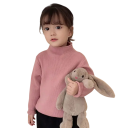 Suéter de niña de punto con cuello alto de manga larga en color sólido Suéter cálido para bebés Viscosa Algodón Varios colores Suéter infantil de otoño e invierno 3