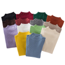 Suéter de punto para mujer con cuello alto de algodón y acrílico Suéter de un solo color con mangas largas Talla universal para otoño e invierno 5