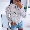Suéter de punto para mujer con pompones 3