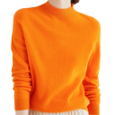 Suéter de punto para mujer de acetato y algodón con escote en O Suéter elegante de un solo color con mangas largas Talla universal 9