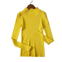 Suéter de punto para mujer de algodón y acrílico con escote en O Suéter elegante de un solo color con mangas largas Talla universal para uso diario 11